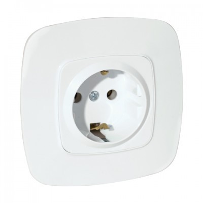  Socket double with grounding white ELA