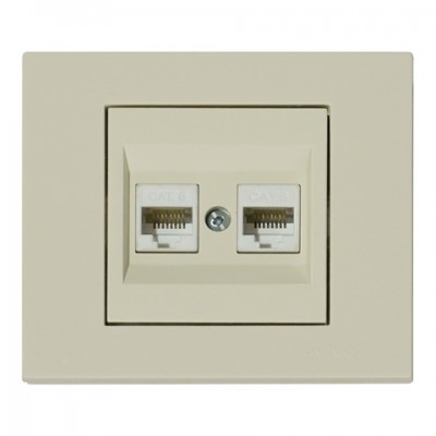 Розетка комп'ютерна двійна (CAT6)