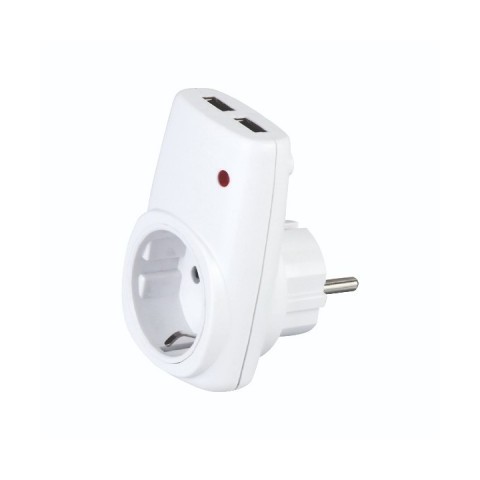 Розетка з заземленням + 2 USB max. 2.1A