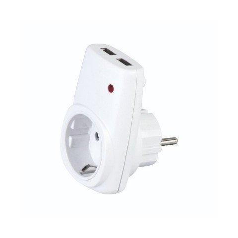 Розетка с заземлением + 2 USB max. 2.1A